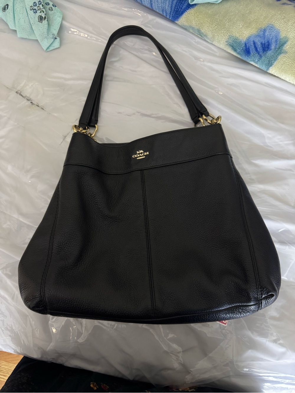 Coach Lexy Black Leather hobo Shoulder bag